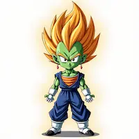 Vegeta and Piccolo Potara fusion with Supreme Kai earrings and combined powers